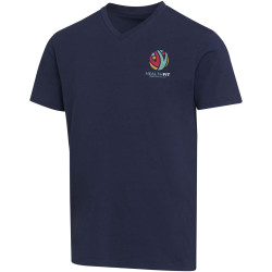 T-shirt publicitaire unisexe en coton bio certifié OCS Balfour à manches courtes et col en V de 200 g/m²