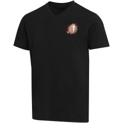 T-shirt publicitaire unisexe en coton bio certifié OCS Balfour à manches courtes et col en V de 200 g/m²