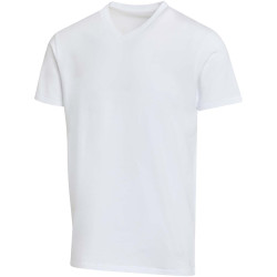 T-shirt publicitaire unisexe en coton bio certifié OCS Balfour à manches courtes et col en V de 200 g/m²
