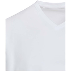 T-shirt publicitaire unisexe en coton bio certifié OCS Balfour à manches courtes et col en V de 200 g/m²