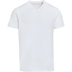 T-shirt publicitaire unisexe en coton bio certifié OCS Balfour à manches courtes et col en V de 200 g/m²
