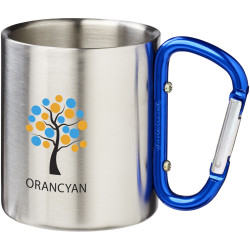 Mug publicitaire isolant Alpes avec mousqueton 200ml
