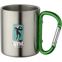 Mug publicitaire isolant Alpes avec mousqueton 200ml
