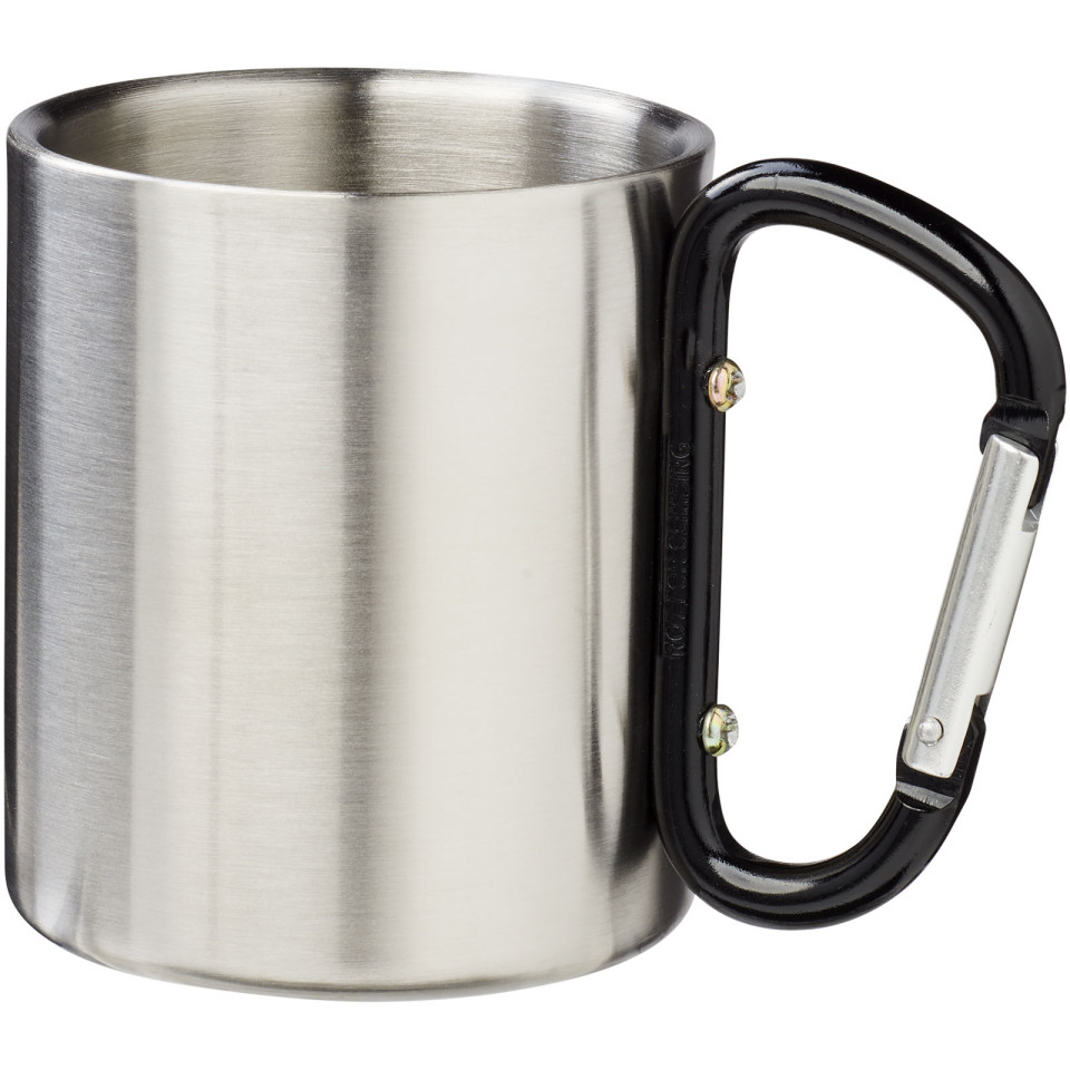 Mug publicitaire isolant Alpes avec mousqueton 200ml