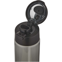 Bouteille publicitaire d'eau Theron de 700 ml en plastique recyclé RCS, avec bouchon double fonction et paille rabattable