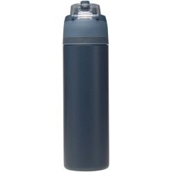 Bouteille publicitaire d'eau Theron 800 ml en acier inoxydable à simple paroi recyclé RCS, avec bouchon à double fonction