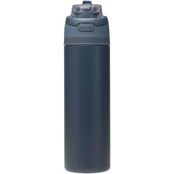 Bouteille publicitaire d'eau Theron 800 ml en acier inoxydable à simple paroi recyclé RCS, avec bouchon à double fonction