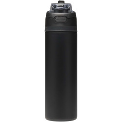 Bouteille publicitaire d'eau Theron 800 ml en acier inoxydable à simple paroi recyclé RCS, avec bouchon à double fonction