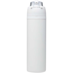 Bouteille publicitaire d'eau Theron 800 ml en acier inoxydable à simple paroi recyclé RCS, avec bouchon à double fonction