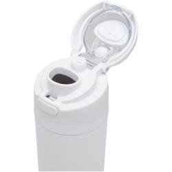 Bouteille publicitaire d'eau Theron 800 ml en acier inoxydable à simple paroi recyclé RCS, avec bouchon à double fonction