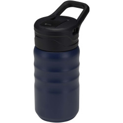 Gourde publicitaire de sport Knox 350 ml en acier inoxydable à double paroi recyclé RCS avec paille rabattable