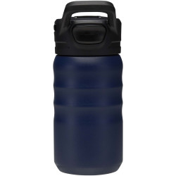 Gourde publicitaire de sport Knox 350 ml en acier inoxydable à double paroi recyclé RCS avec paille rabattable
