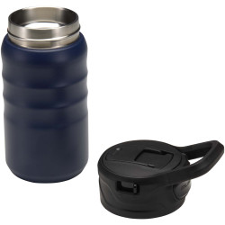 Gourde publicitaire de sport Knox 350 ml en acier inoxydable à double paroi recyclé RCS avec paille rabattable