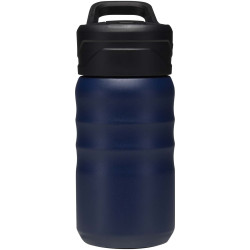 Gourde publicitaire de sport Knox 350 ml en acier inoxydable à double paroi recyclé RCS avec paille rabattable