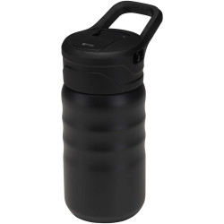 Gourde publicitaire de sport Knox 350 ml en acier inoxydable à double paroi recyclé RCS avec paille rabattable