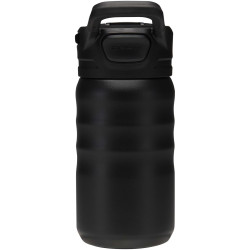 Gourde publicitaire de sport Knox 350 ml en acier inoxydable à double paroi recyclé RCS avec paille rabattable