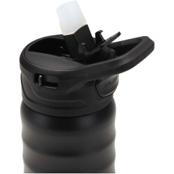 Gourde publicitaire de sport Knox 350 ml en acier inoxydable à double paroi recyclé RCS avec paille rabattable