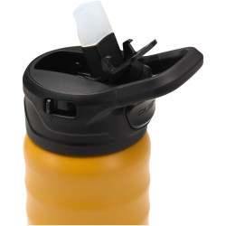Gourde publicitaire de sport Knox 350 ml en acier inoxydable à double paroi recyclé RCS avec paille rabattable