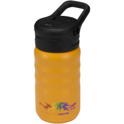 Gourde publicitaire de sport Knox 350 ml en acier inoxydable à double paroi recyclé RCS avec paille rabattable
