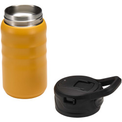 Gourde publicitaire de sport Knox 350 ml en acier inoxydable à double paroi recyclé RCS avec paille rabattable