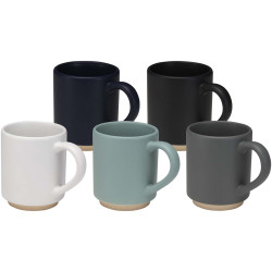 Tasse publicitaire en céramique empilable Camilla, 180 ml, finition mate