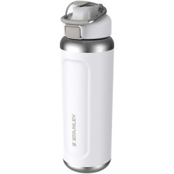 Bouteille publicitaire d'eau isolée en acier inoxydable recyclé Stanley Classic Wellspring 710 ml