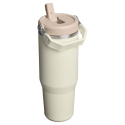 Gobelet publicitaire isolé en acier inoxydable de 890 ml avec paille retournable Stanley IceFlow™ 2.0