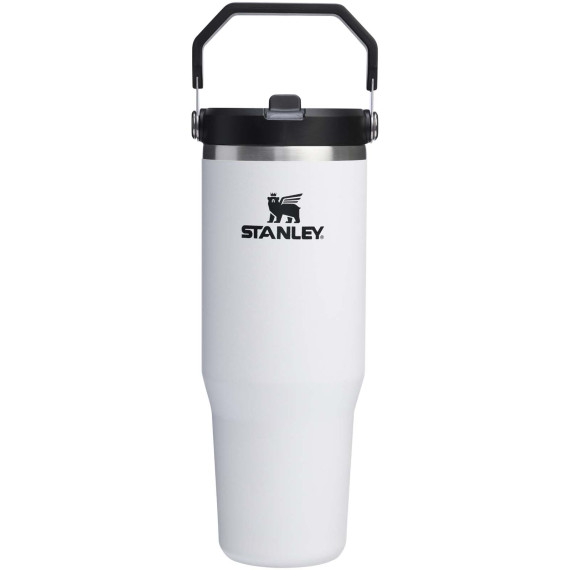 Gobelet publicitaire isolé en acier inoxydable de 890 ml avec paille retournable Stanley IceFlow™ 2.0