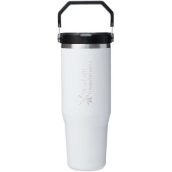 Gobelet publicitaire isolé en acier inoxydable de 890 ml avec paille retournable Stanley IceFlow™ 2.0