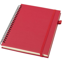 Cahier publicitaire à spirales Liss A5 à couverture rigide en plastique recyclé