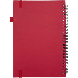 Cahier publicitaire à spirales Liss A5 à couverture rigide en plastique recyclé