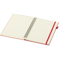 Cahier publicitaire à spirales Liss A5 à couverture rigide en plastique recyclé
