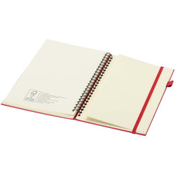 Cahier publicitaire à spirales Liss A5 à couverture rigide en plastique recyclé