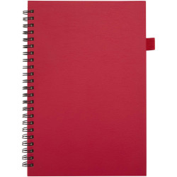 Cahier publicitaire à spirales Liss A5 à couverture rigide en plastique recyclé