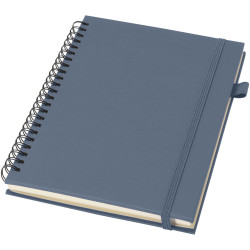 Cahier publicitaire à spirales Liss A5 à couverture rigide en plastique recyclé