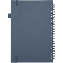 Cahier publicitaire à spirales Liss A5 à couverture rigide en plastique recyclé