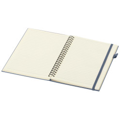 Cahier publicitaire à spirales Liss A5 à couverture rigide en plastique recyclé