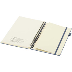 Cahier publicitaire à spirales Liss A5 à couverture rigide en plastique recyclé