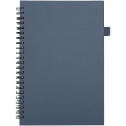Cahier publicitaire à spirales Liss A5 à couverture rigide en plastique recyclé