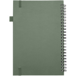 Cahier publicitaire à spirales Liss A5 à couverture rigide en plastique recyclé
