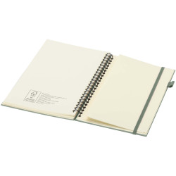 Cahier publicitaire à spirales Liss A5 à couverture rigide en plastique recyclé