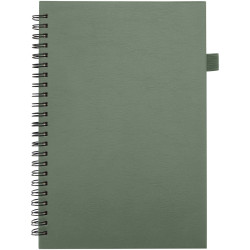 Cahier publicitaire à spirales Liss A5 à couverture rigide en plastique recyclé