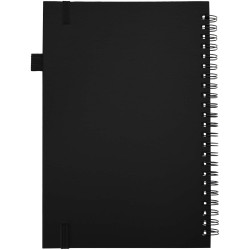 Cahier publicitaire à spirales Liss A5 à couverture rigide en plastique recyclé