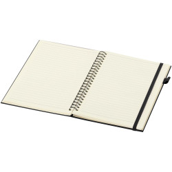 Cahier publicitaire à spirales Liss A5 à couverture rigide en plastique recyclé