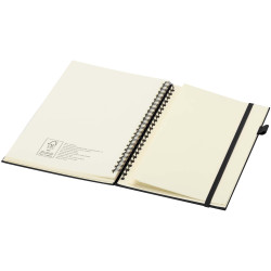 Cahier publicitaire à spirales Liss A5 à couverture rigide en plastique recyclé