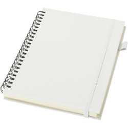 Cahier publicitaire à spirales Liss A5 à couverture rigide en plastique recyclé