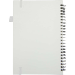 Cahier publicitaire à spirales Liss A5 à couverture rigide en plastique recyclé