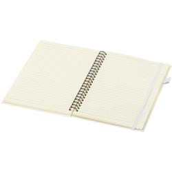 Cahier publicitaire à spirales Liss A5 à couverture rigide en plastique recyclé