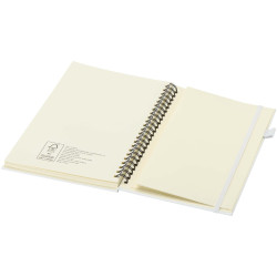Cahier publicitaire à spirales Liss A5 à couverture rigide en plastique recyclé