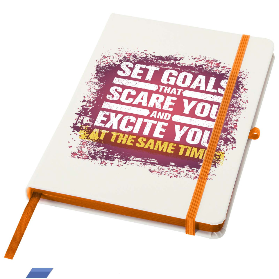 Carnet publicitaire à couverture rigide Spectrum A5 avec bords colorés